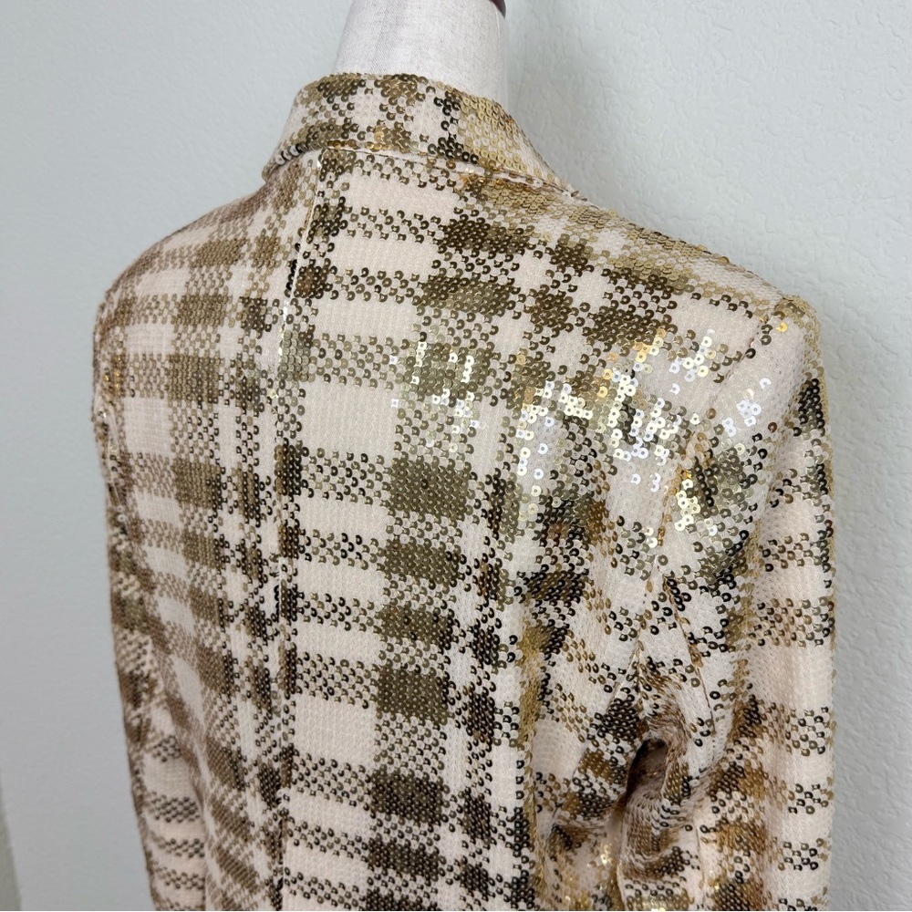 Ivy City Co Blanche Blazer Gold Sequin Jacket - Picture 13 of 16